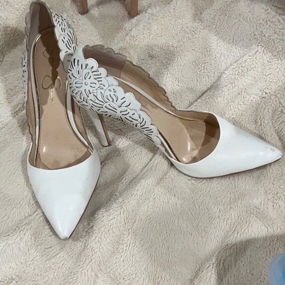 Jessica Simpson White and Tan Heels - Picture 2 of 4